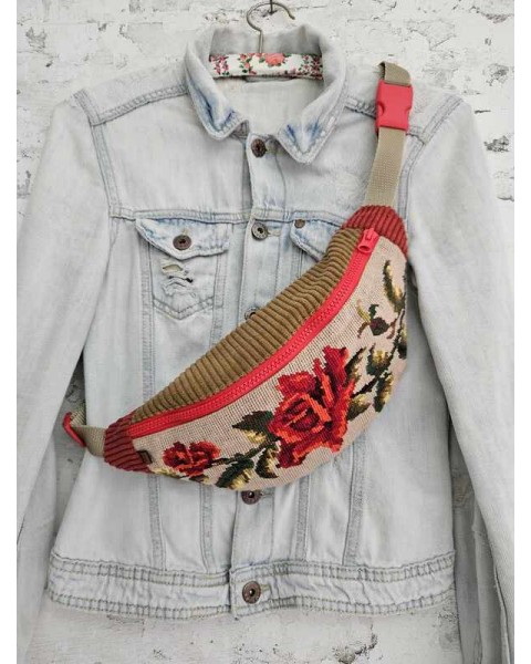 Sac banane en canevas -...