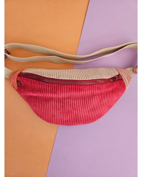 Sac banane en velours côtelé